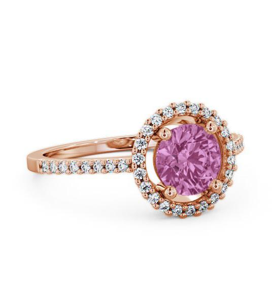 Halo Pink Sapphire and Diamond 1.20ct Ring 9K Rose Gold GEM7_RG_PS_THUMB1