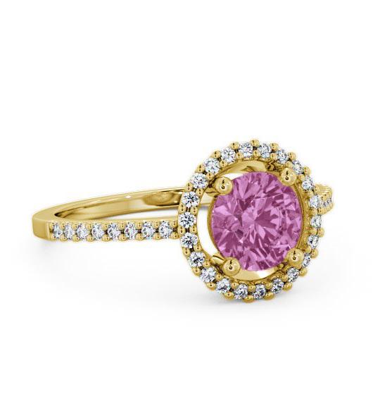Halo Pink Sapphire and Diamond 1.20ct Ring 18K Yellow Gold GEM7_YG_PS_THUMB1