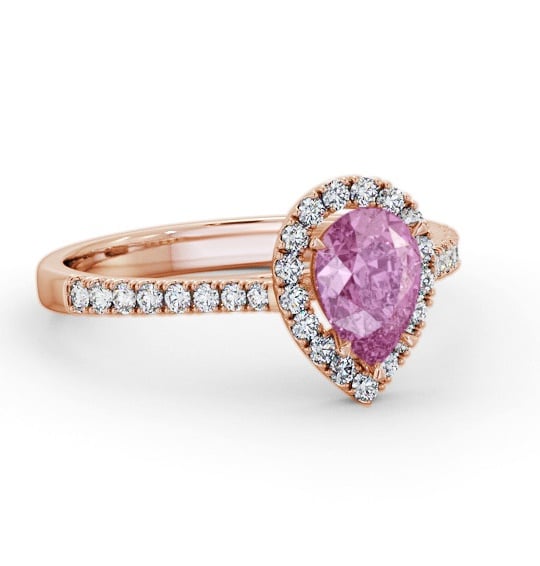 Halo Pink Sapphire and Diamond 1.20ct Ring 18K Rose Gold GEM80_RG_PS_THUMB1