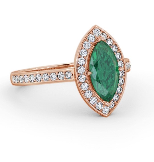 Halo Emerald and Diamond 1.35ct Ring 9K Rose Gold GEM83_RG_EM_THUMB1