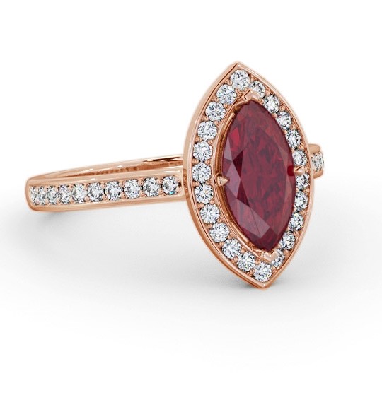 Halo Ruby and Diamond 1.50ct Ring 18K Rose Gold GEM83_RG_RU_THUMB1