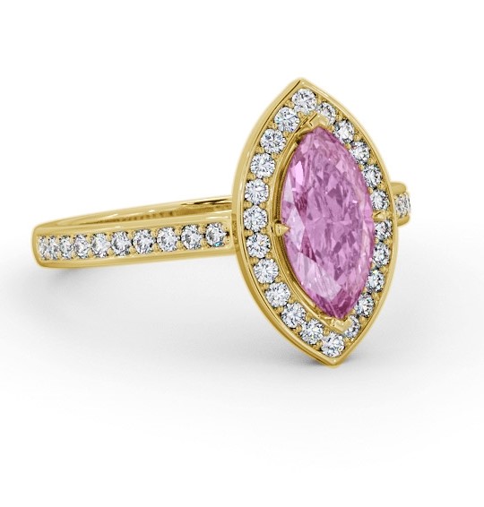 Halo Pink Sapphire and Diamond 1.50ct Ring 18K Yellow Gold GEM83_YG_PS_THUMB1