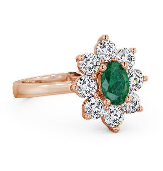 Cluster Emerald and Diamond 1.72ct Ring 9K Rose Gold GEM8_RG_EM_THUMB1
