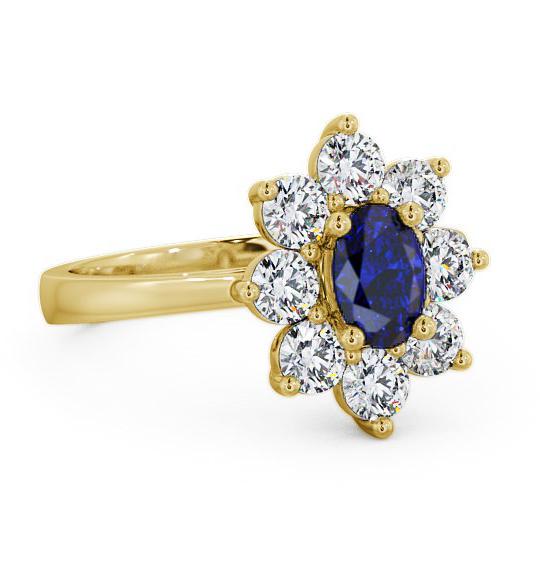 Cluster Blue Sapphire and Diamond 1.80ct Ring 18K Yellow Gold GEM8_YG_BS_THUMB1