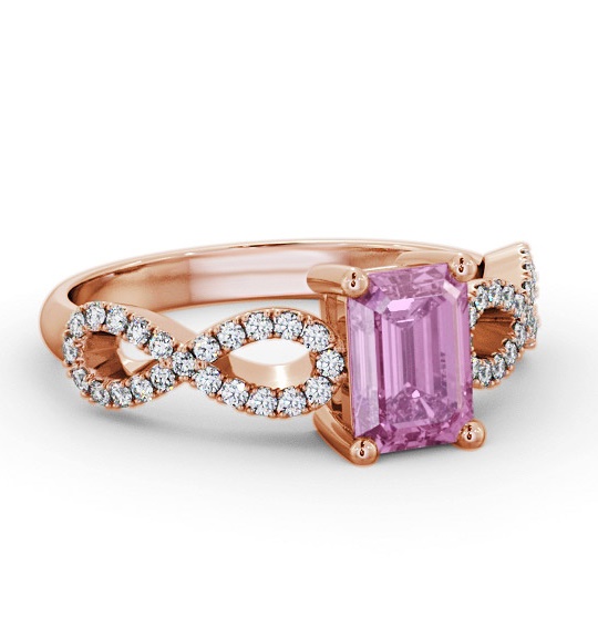 Solitaire 1.35ct Pink Sapphire and Diamond 9K Rose Gold Ring GEM94_RG_PS_THUMB1