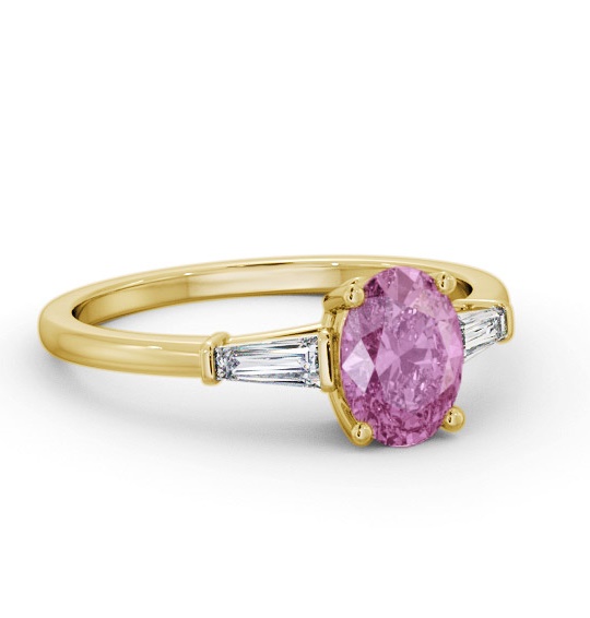 Shoulder Stone Pink Sapphire and Diamond 1.30ct Ring 18K Yellow Gold GEM97_YG_PS_THUMB1