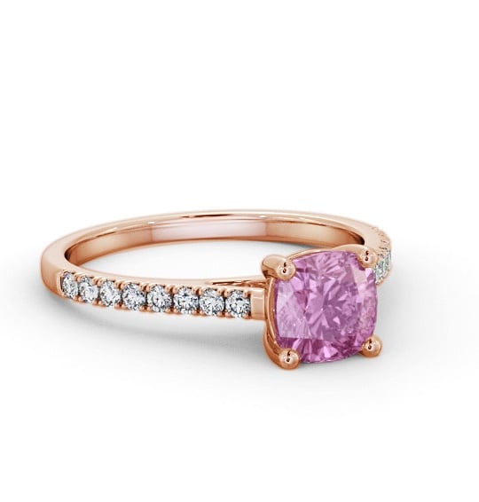 Solitaire 1.35ct Pink Sapphire and Diamond 9K Rose Gold Ring GEM98_RG_PS_THUMB1