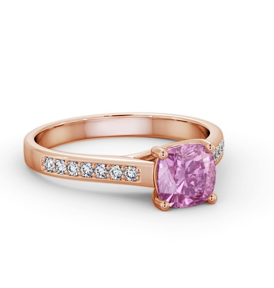 Solitaire 1.35ct Pink Sapphire and Diamond 9K Rose Gold Ring GEM99_RG_PS_THUMB1