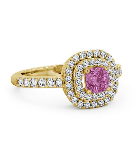 Cluster Pink Sapphire and Diamond 1.24ct Ring 18K Yellow Gold GEM9_YG_PS_THUMB1