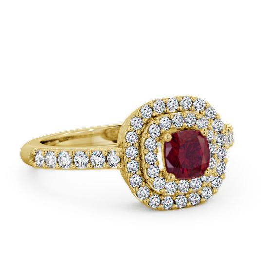 Cluster Ruby and Diamond 1.24ct Ring 18K Yellow Gold GEM9_YG_RU_THUMB1