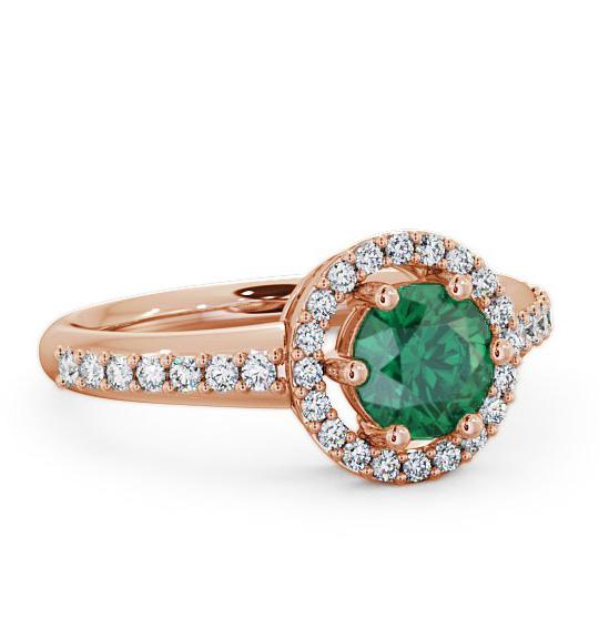 Halo Emerald and Diamond 1.06ct Ring 9K Rose Gold GEMCL43_RG_EM_THUMB1