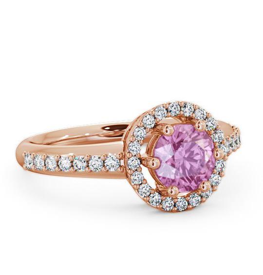 Halo Pink Sapphire and Diamond 1.31ct Ring 9K Rose Gold GEMCL43_RG_PS_THUMB1