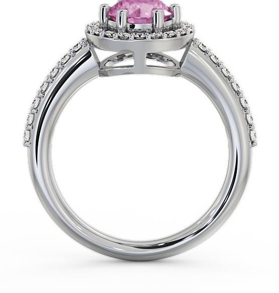 Halo Pink Sapphire and Diamond 1.31ct Ring 18K White Gold GEMCL43_WG_PS_THUMB1 