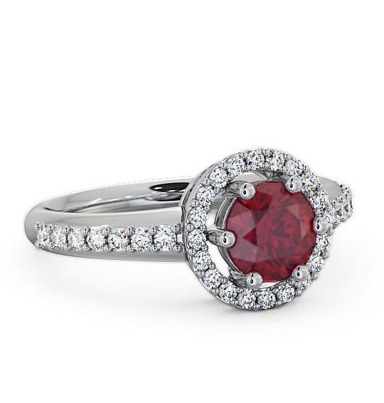 Halo Ruby and Diamond 1.31ct Ring 18K White Gold GEMCL43_WG_RU_THUMB2 