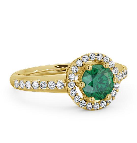 Halo Emerald and Diamond 1.06ct Ring 18K Yellow Gold GEMCL43_YG_EM_THUMB1
