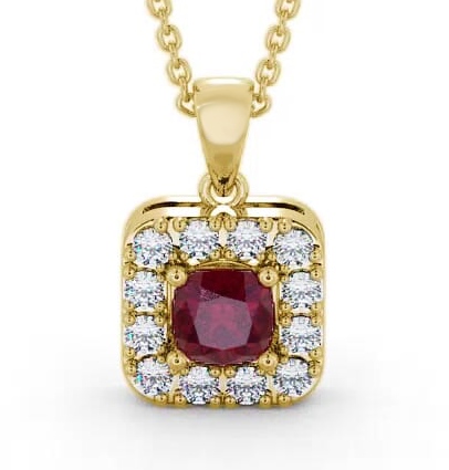 Halo Ruby and Diamond 1.90ct Pendant 9K Yellow Gold GEMPNT14_YG_RU_THUMB1