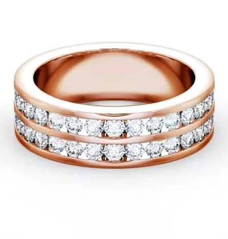 Half Eternity Round Diamond Double Channel Ring 18K Rose Gold HE11_RG_THUMB2 