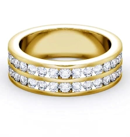 Half Eternity Round Diamond Double Channel Ring 9K Yellow Gold HE11_YG_THUMB1