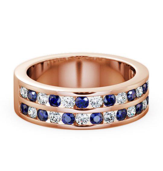 Double Row Half Eternity Blue Sapphire 1.20ct Ring 9K Rose Gold HE11GEM_RG_BS_THUMB1