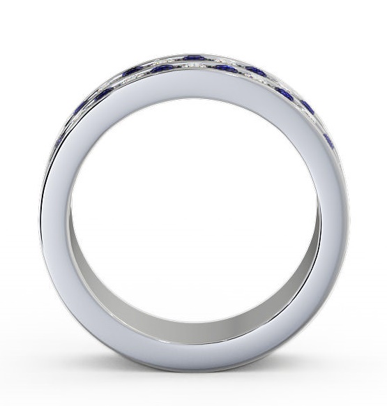 Double Row Half Eternity Blue Sapphire 1.20ct Ring 18K White Gold HE11GEM_WG_BS_THUMB1 