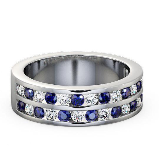 Double Row Half Eternity Blue Sapphire 1.20ct Ring 18K White Gold HE11GEM_WG_BS_THUMB2 