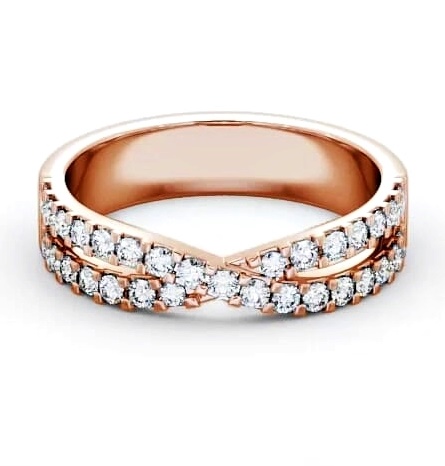 Half Eternity 0.33ct Round Diamond Cross Over Ring 18K Rose Gold HE13_RG_THUMB1