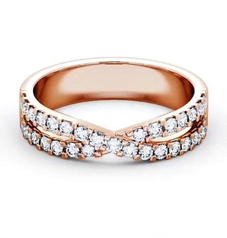 Half Eternity 0.33ct Round Diamond Cross Over Ring 18K Rose Gold HE13_RG_THUMB2 