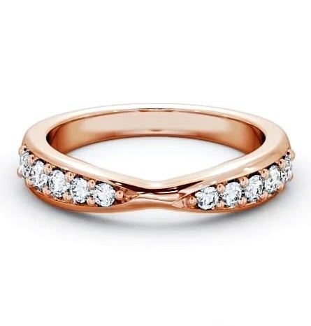 Half Eternity Round Diamond 0.30ct Pinched Design Ring 18K Rose Gold HE18_RG_THUMB1