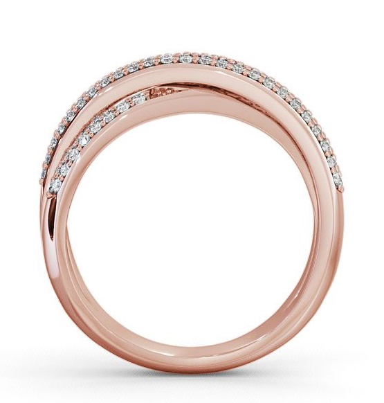 Half Eternity Round Diamond 0.30ct Cross Over Style Ring 9K Rose Gold HE20_RG_THUMB1 