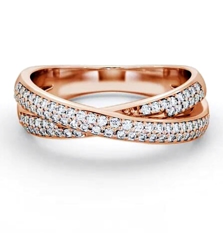 Half Eternity Round Diamond 0.30ct Cross Over Style Ring 18K Rose Gold HE20_RG_THUMB2 