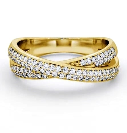 Half Eternity Round 0.30ct Cross Over Style Ring 9K Yellow Gold HE20_YG_THUMB1