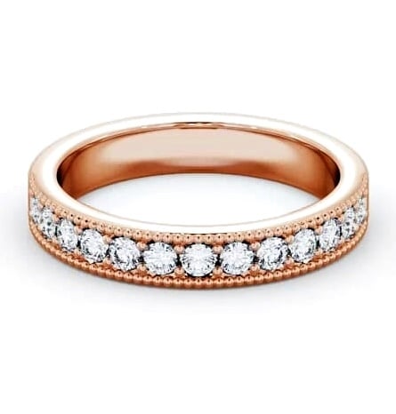 Half Eternity Round Diamond with Milgrain Ring 9K Rose Gold HE21_RG_THUMB1