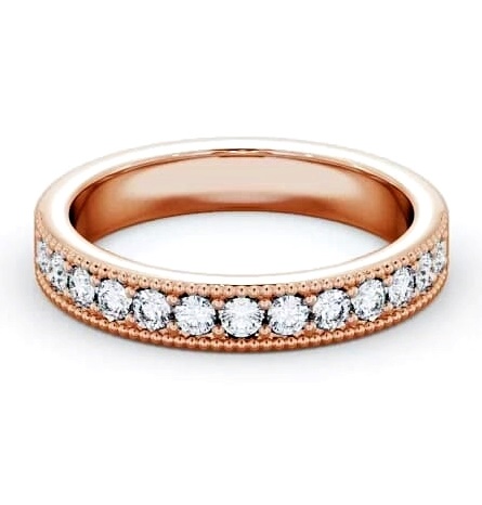 Half Eternity Round Diamond with Milgrain Ring 9K Rose Gold HE21_RG_THUMB2 