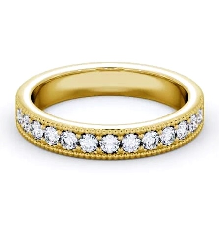 Half Eternity Round Diamond with Milgrain Ring 9K Yellow Gold HE21_YG_THUMB2 