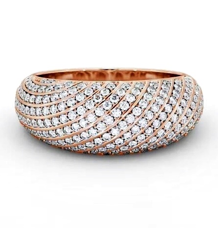 Half Eternity Pave 0.75ct Round Diamond Ring 9K Rose Gold HE23_RG_THUMB1