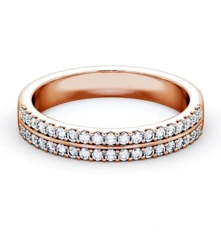 Half Eternity Round Diamond Double Channel Ring 18K Rose Gold HE24_RG_THUMB1