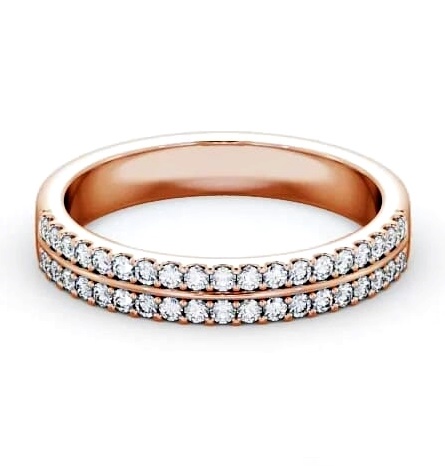 Half Eternity Round Diamond Double Channel Ring 18K Rose Gold HE24_RG_THUMB2 