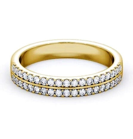 Half Eternity Round Diamond Double Channel Ring 9K Yellow Gold HE24_YG_THUMB2 