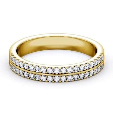 Half Eternity Round Diamond Double Channel Ring 9K Yellow Gold HE24_YG_THUMB1