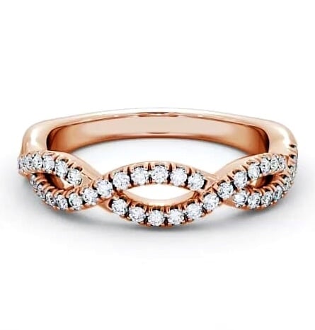 Half Eternity 0.24ct Round Diamond Crossover Style Ring 18K Rose Gold HE26_RG_THUMB1