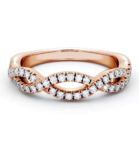 Half Eternity 0.24ct Round Diamond Crossover Style Ring 9K Rose Gold HE26_RG_THUMB2 