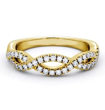 Half Eternity 0.24ct Round Crossover Style Ring 18K Yellow Gold HE26_YG_THUMB1