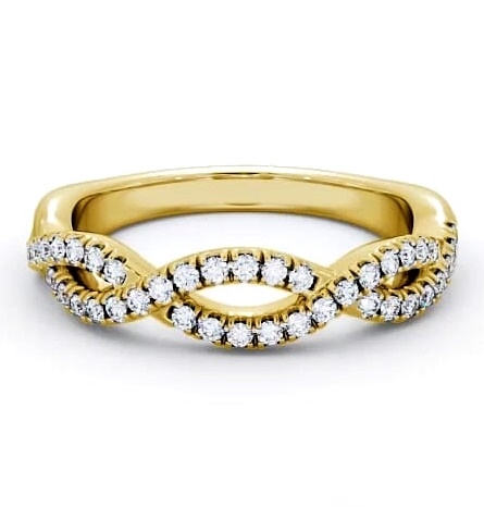 Half Eternity 0.24ct Round Crossover Style Ring 18K Yellow Gold HE26_YG_THUMB2 