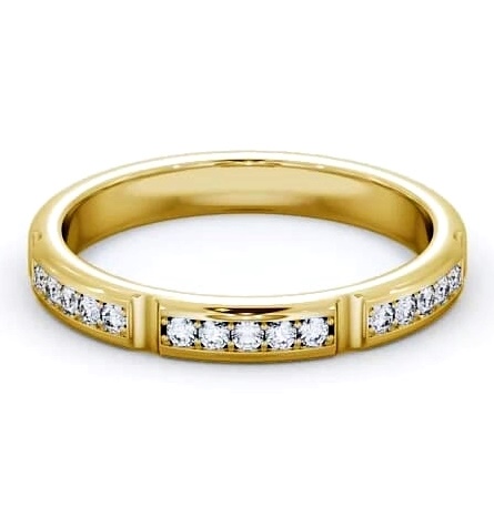 Half Eternity Round Diamond Pave Channel Set Ring 9K Yellow Gold HE28_YG_THUMB1