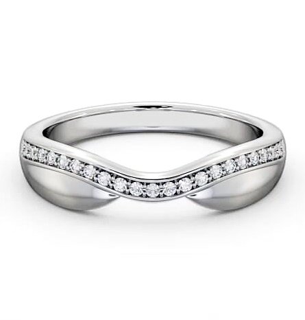 Curved Half Eternity 0.12ct Round Diamond Ring Platinum HE37_WG_THUMB1