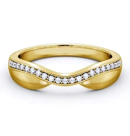 Curved Half Eternity 0.12ct Round Diamond Ring 9K Yellow Gold HE37_YG_THUMB1