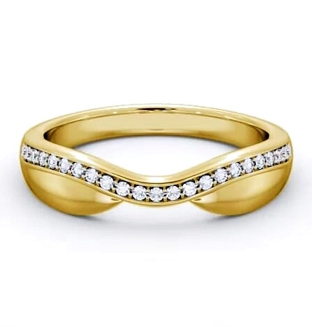 Curved Half Eternity 0.12ct Round Diamond Ring 9K Yellow Gold HE37_YG_THUMB2 