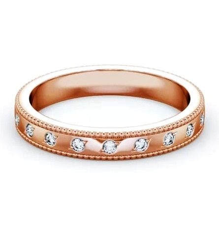 Half Eternity Round Diamond Flush Set Wedding Ring Ring 18K Rose Gold HE46_RG_THUMB2 