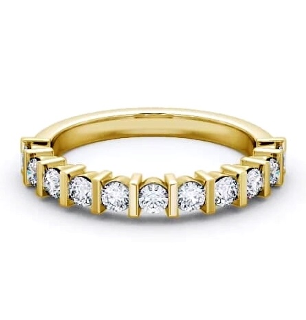 Half Eternity Round Diamond Tension Set Ring 9K Yellow Gold HE4_YG_THUMB1