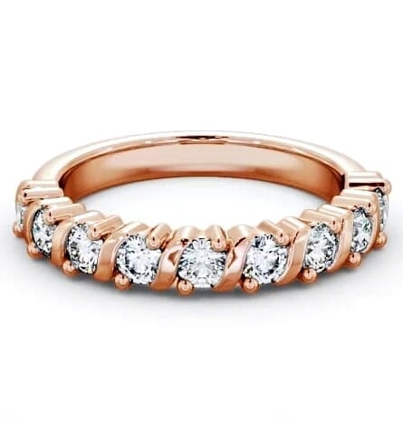 Half Eternity Round Diamond Contemporary Style Ring 18K Rose Gold HE58_RG_THUMB1